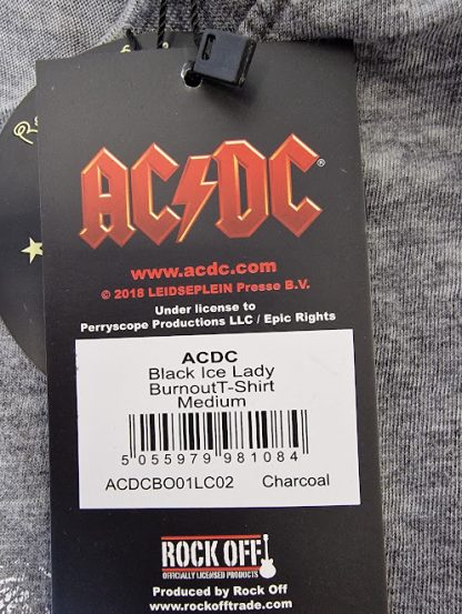 ACDC Ladies T shirt - Black Ice Grey - Image 6