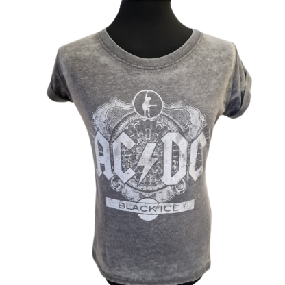 ACDC Ladies T shirt - Black Ice Grey