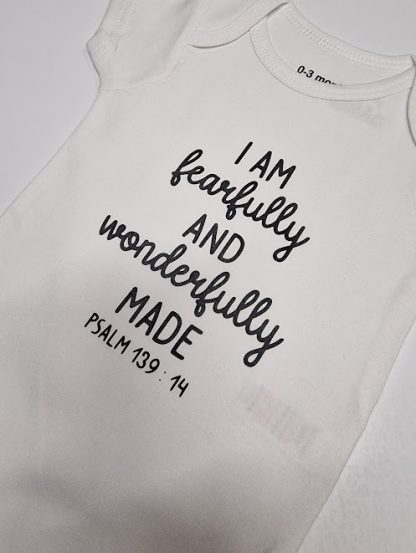 I am fearfully and wonderfully made Baby Vest - Psalm 139 - Image 2