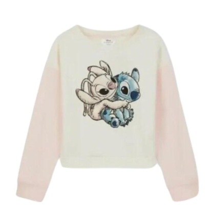 Stitch and Angel Girls Cropped Sweatshirt