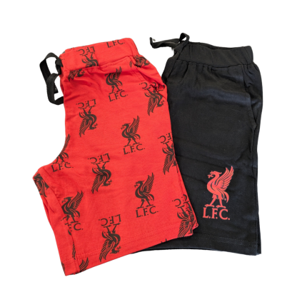 Liverpool FC 2 Pack Boys Loungewear Shorts - Red & Black