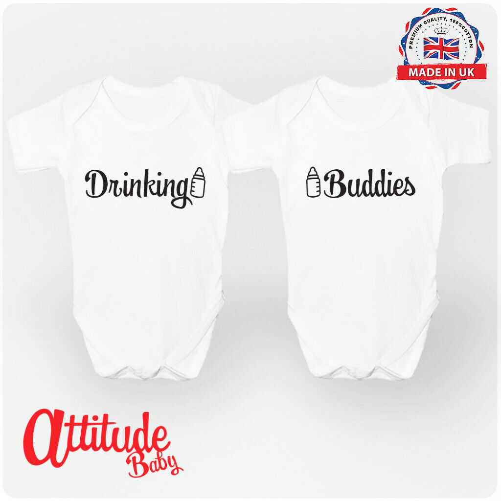 Funny twin baby online clothes